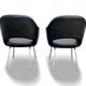 Pair of "Conference" armchairs by Eero Saarinen for Knoll International, black and chrome