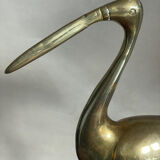 Brass heron bird 45 cm