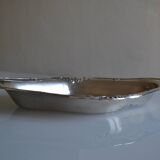 Flat basket cup in silver metal