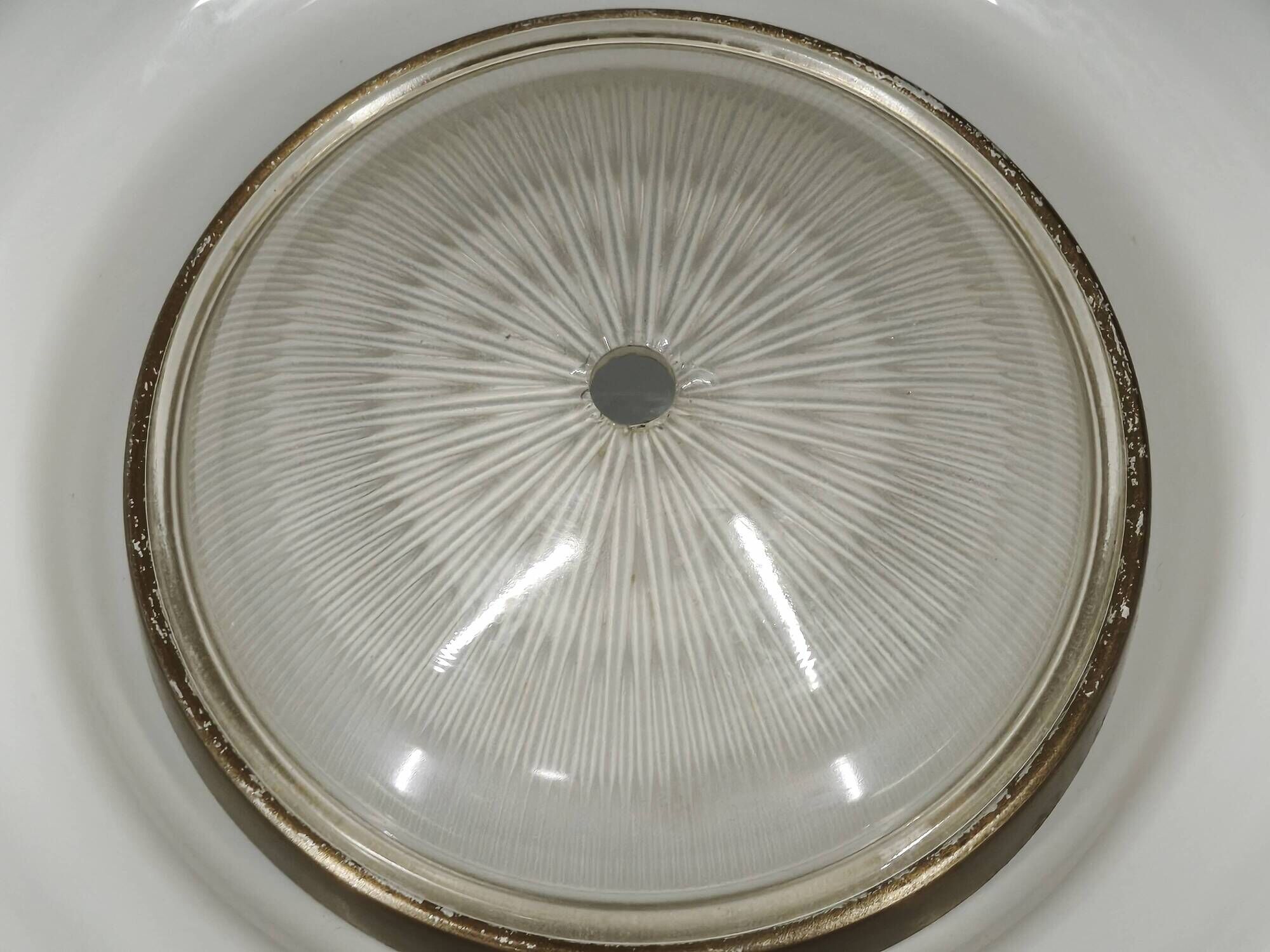 Lampe de table en verre blanc de l'ère spatiale italienne des années 1970