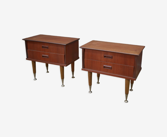 Paire de chevets teck scandinaves 1960