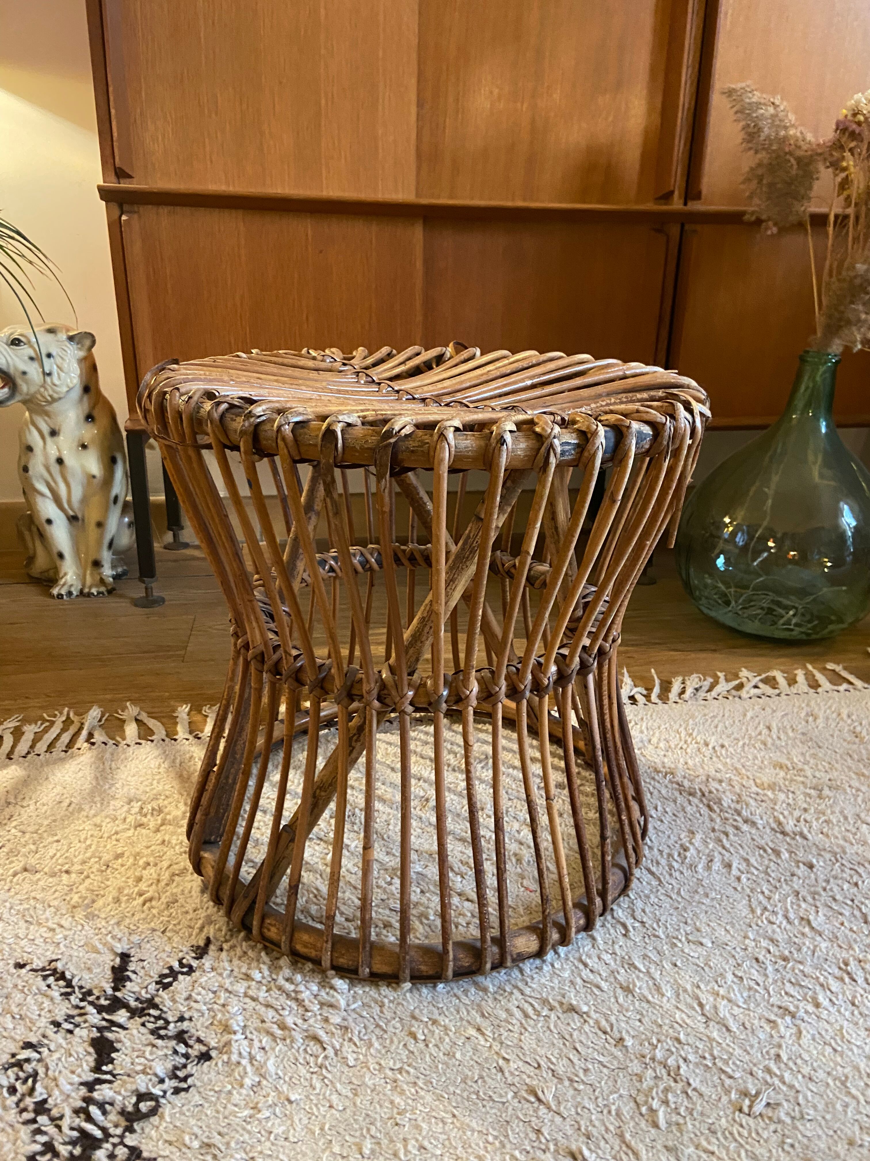 Rattan stool 1960