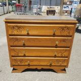 Old Art Deco chest of drawers 4 drawers and marble top