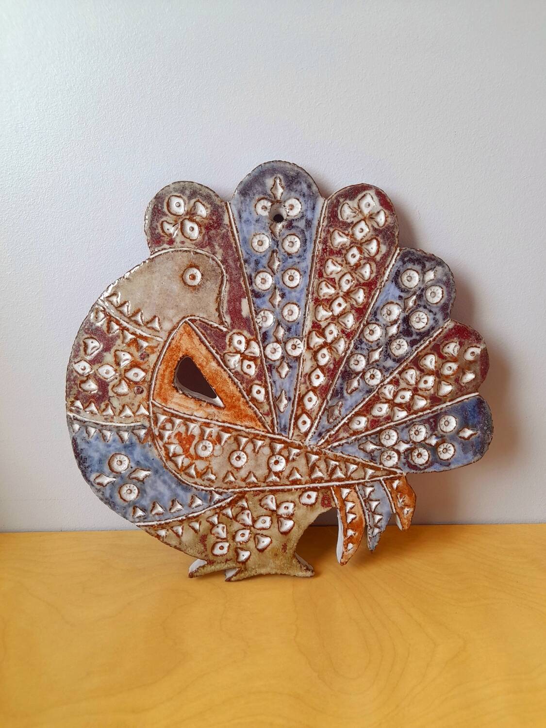 Ceramic peacock Dominique Pérot, 1960.