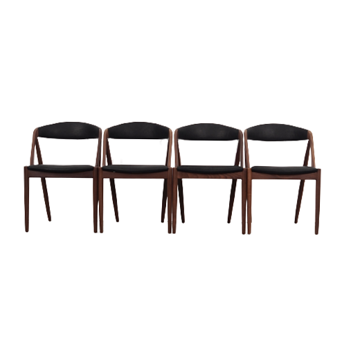 Lot de 4 chaises de Kai Kristiansen 1970