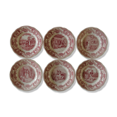 Lot 6 plates with dessert Gien "wedding in the countryside"