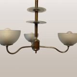 Chrome-plated brass chandelier, 1930s