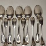 12 silver metal table cutlery net model