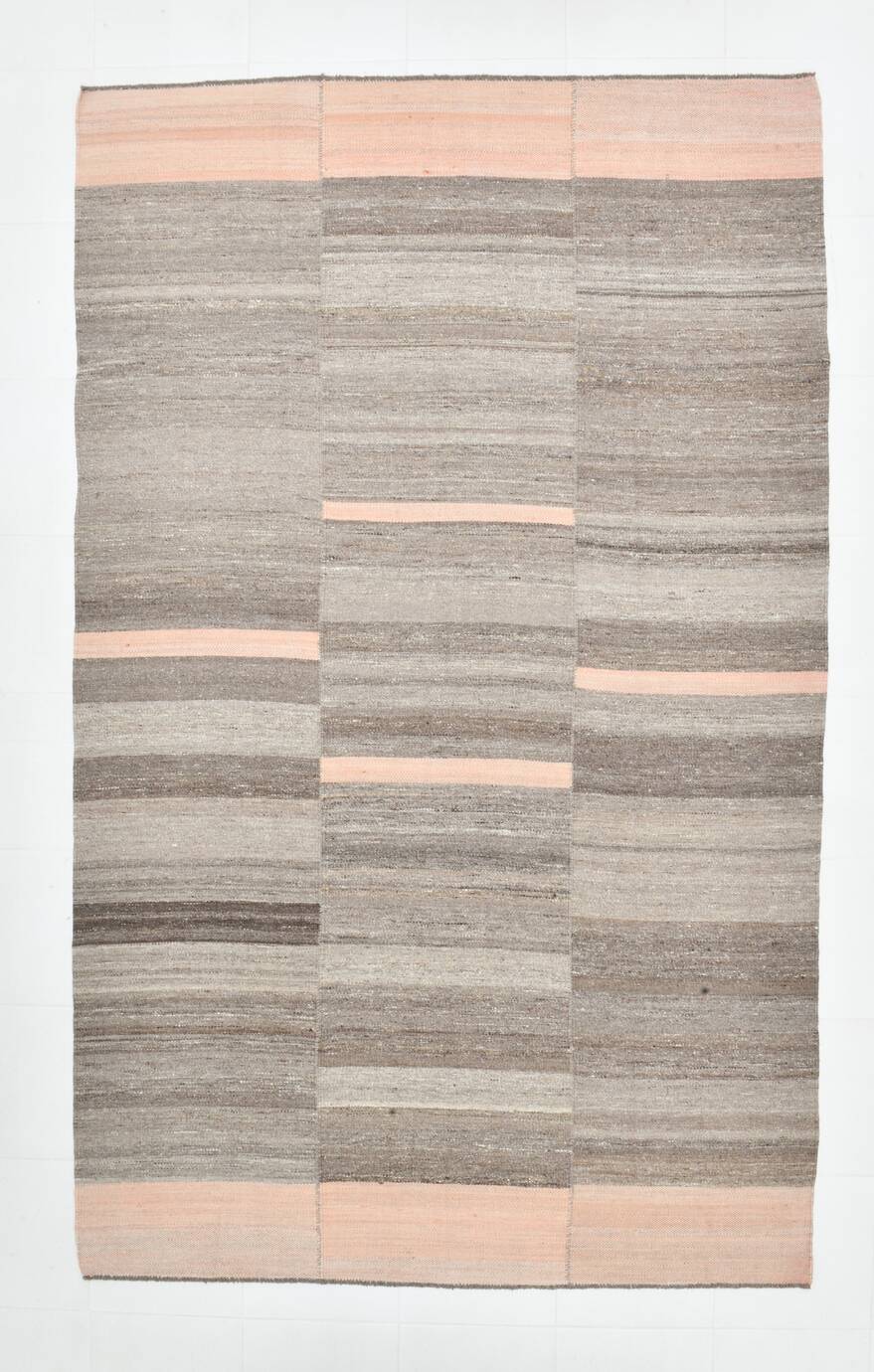 6x10 Salmon & Brown Contemporary Vintage Kilim Rug, 188x304Cm SK 33353