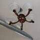 Art Deco lustre, opalescent glass, Ezan & Petitot, signed.