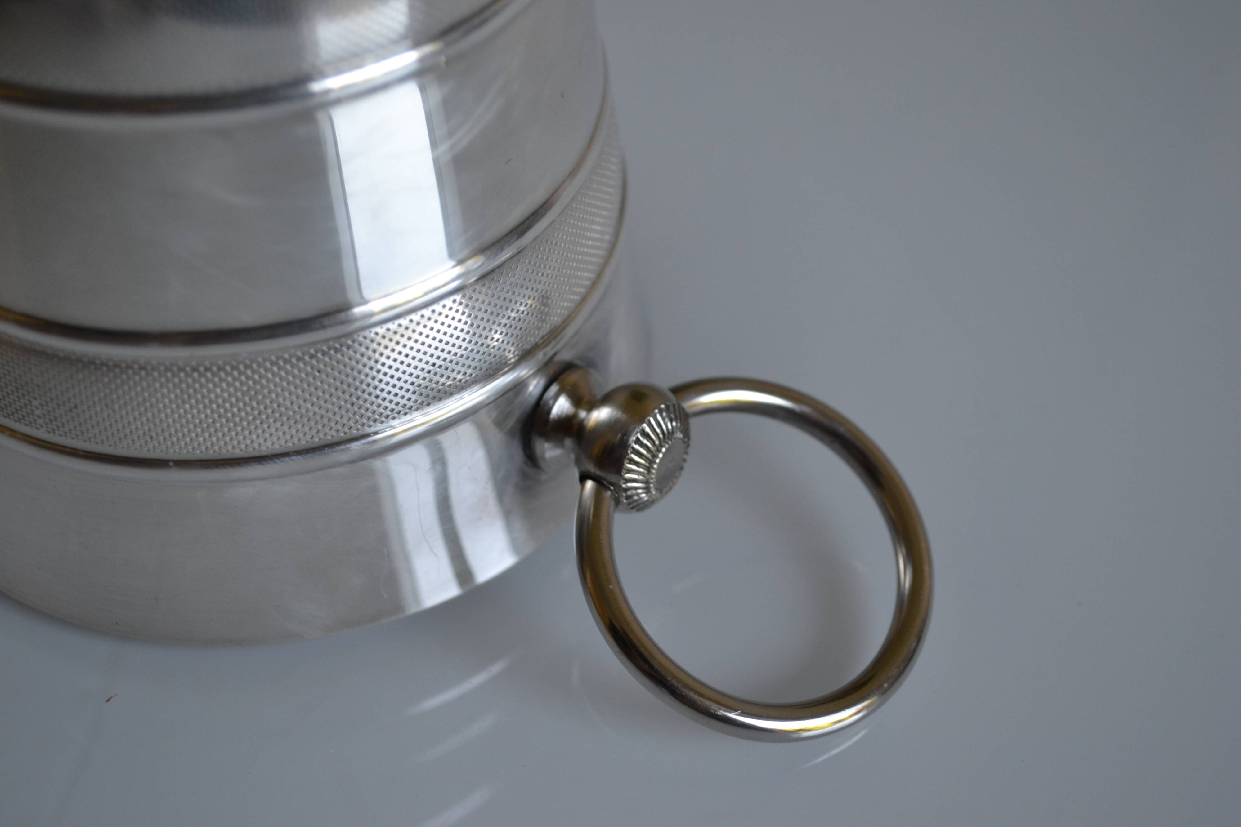 Vintage silver metal ice bucket