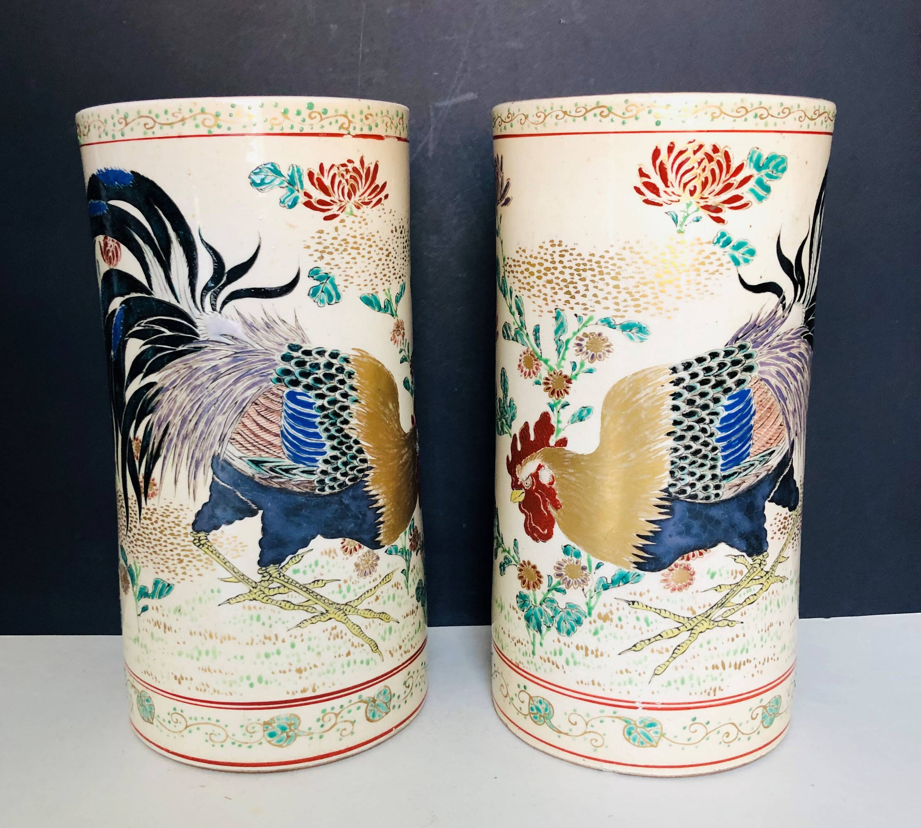 Pair of ancient roller vases