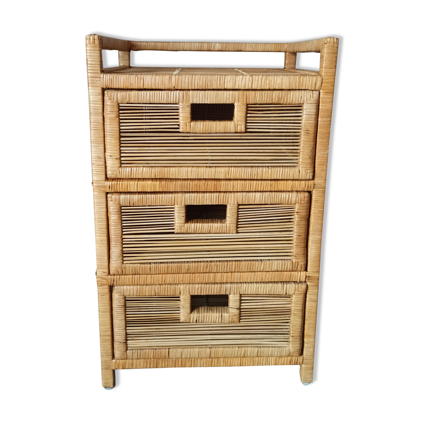 Extra cabinet 3 wicker rattan drawers
