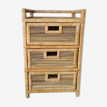 Extra cabinet 3 wicker rattan drawers
