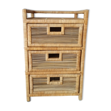 Extra cabinet 3 wicker rattan drawers