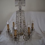 Napoleon III chandelier with crystal pendants, signed Portieux 19th century