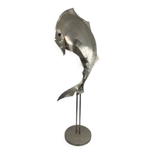 Poisson en acier inoxydable, objet lumineux de Reinhard Stube — Beyit