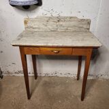 Old wooden and white marble dressing table