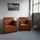 Paire de fauteuils bois et cannage