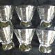 8 crystal digestif glasses with a wheat ear pattern