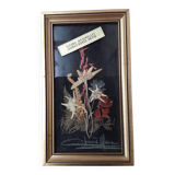 Herbarium frame under vintage glass