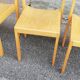 Set of 4 vintage light wood chairs