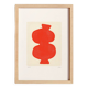 Painting on paper - majo - bright red - signed eawy