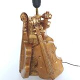 Lampe 3 violon sculpté signé f.conte
