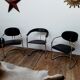 2 armchairs vintage chromed metal and Italian design leather