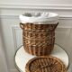 Pair of 60s rattan storage baskets