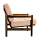 Vintage Scandinavian armchair – dark oak & powder cushions