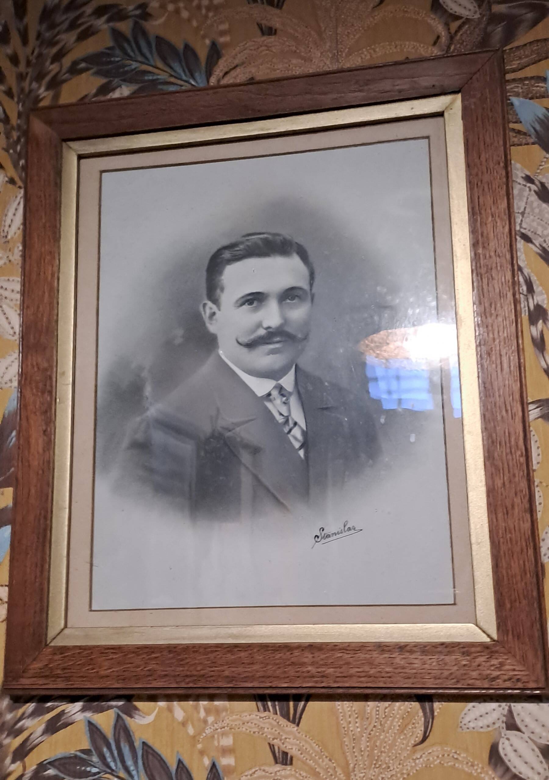 Lot of 2 victorian couple photo frames portrait ancestor painting woman and man xix france