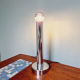 Tubular chrome metal table lamp, 1970s