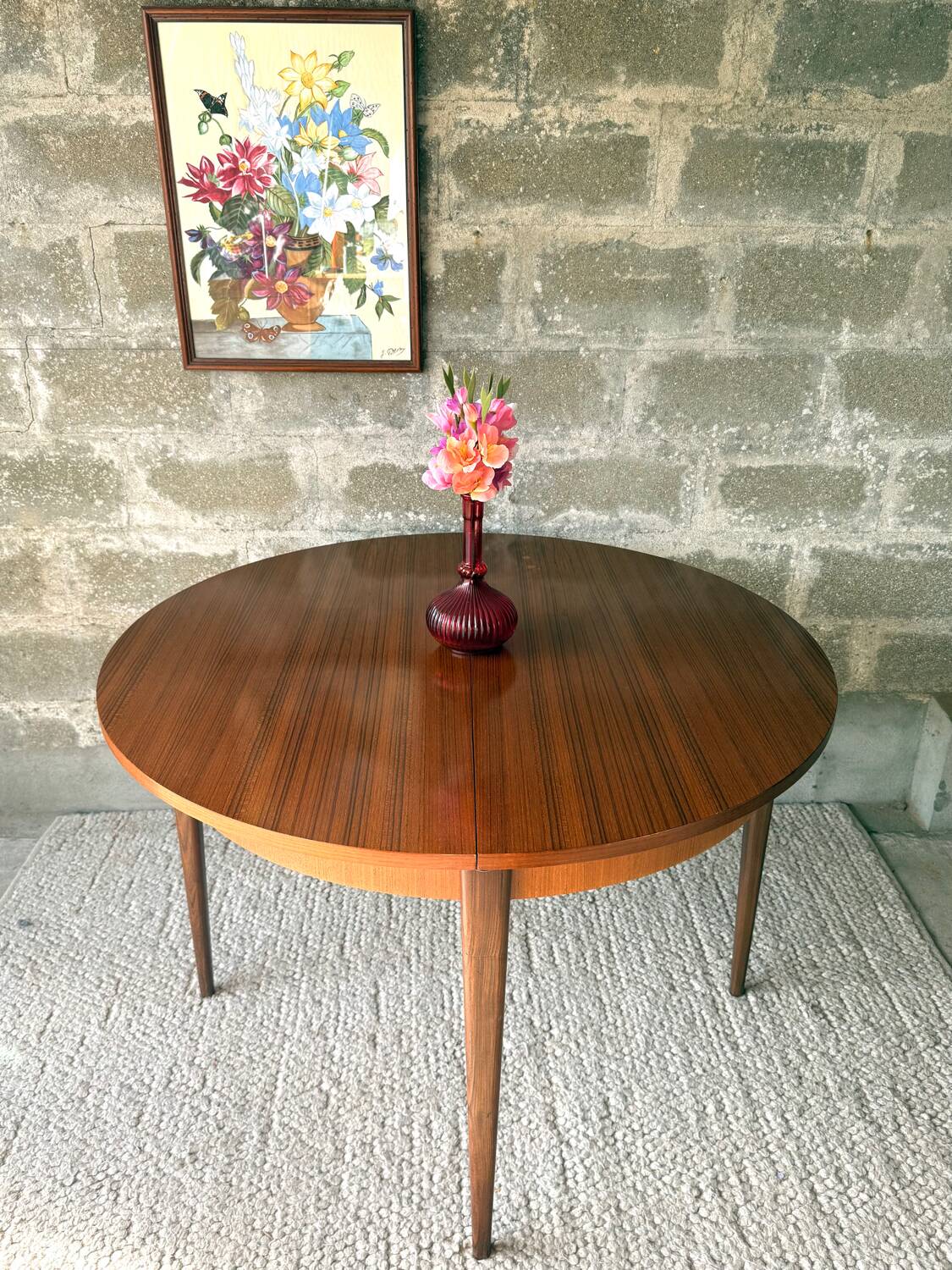 Scandinavian teak table with extensions, 4/6 people.