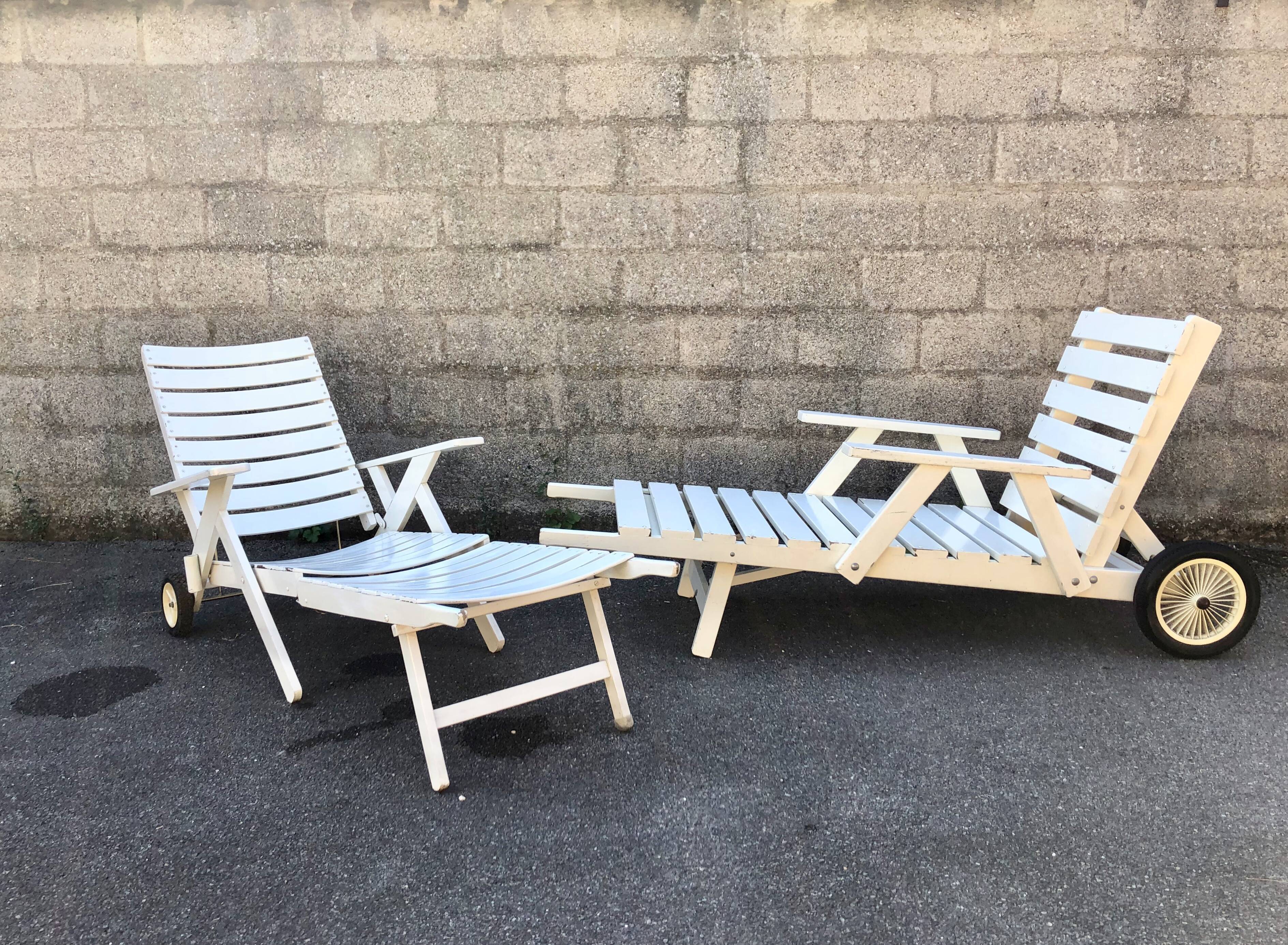 Pair of sun loungers 1960 R. Gleizes
