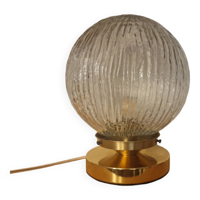 Lampe à poser globe texturé vintage