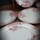 Set of 6 flat plates Red Dolphin 1920