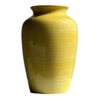 Grand vase jaune années 90