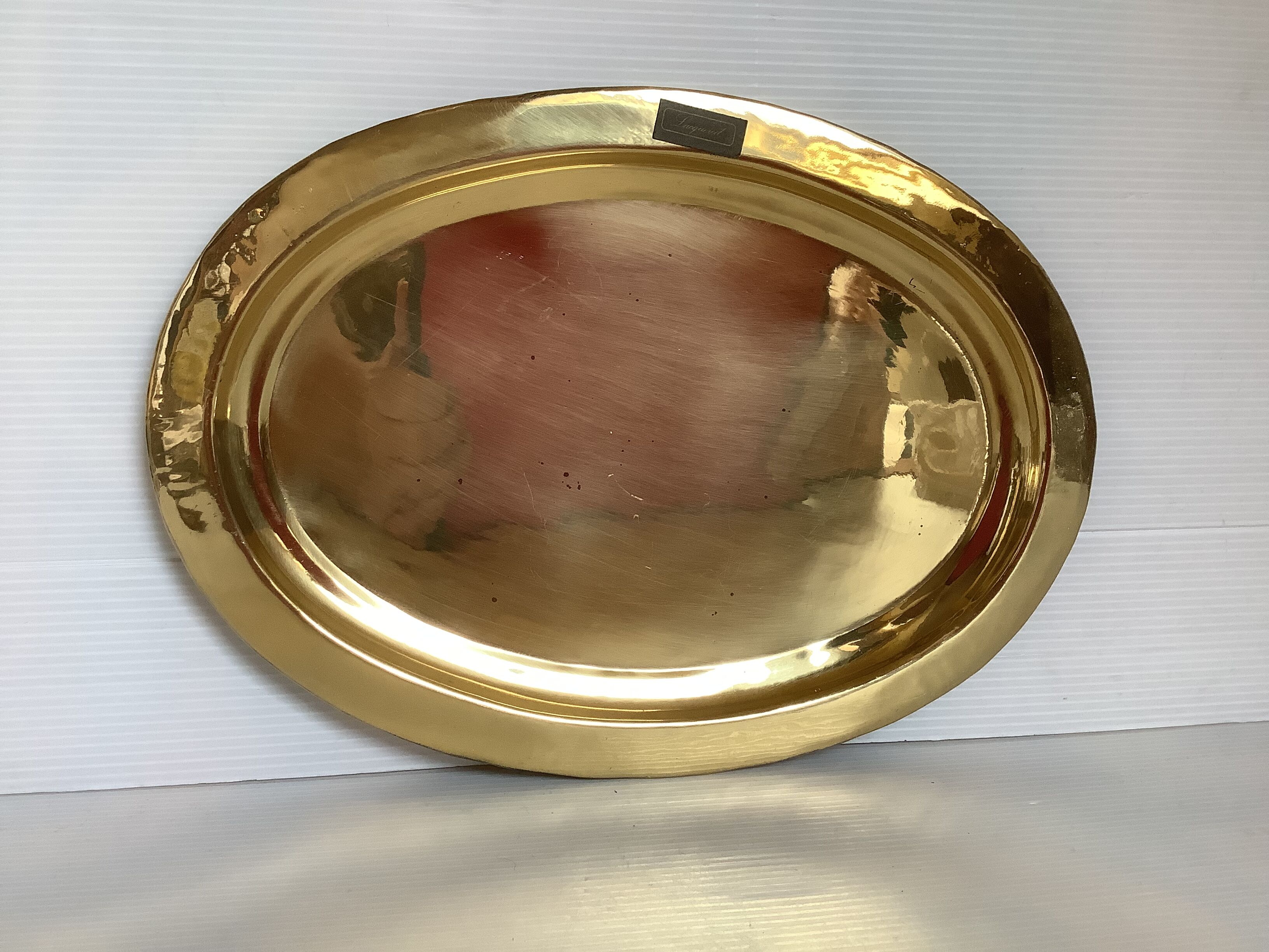 Oval brass tray