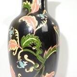 Old Large black vase decorated with leaves /vintage/ XXsiecle/potiche