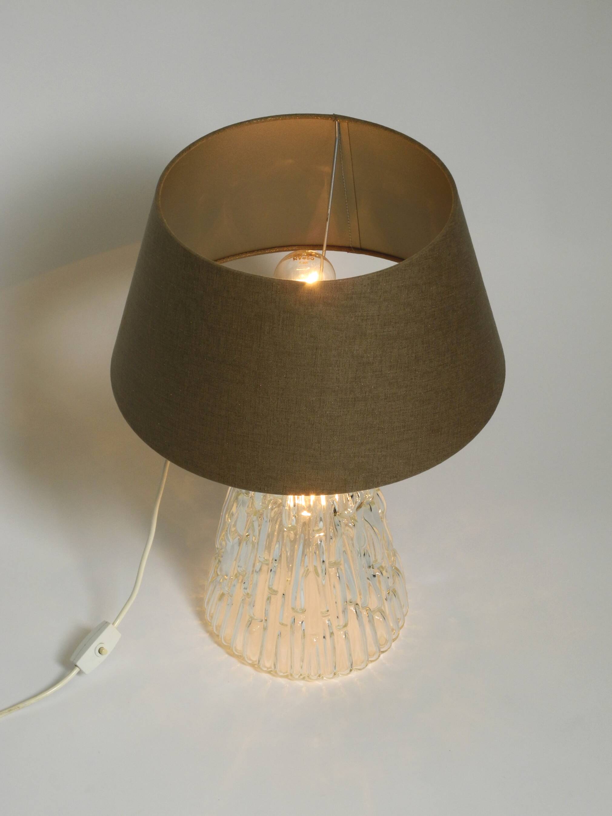 Heavy large Mid Century Modern glass table lamp by Rupert Nikoll Vienna | h