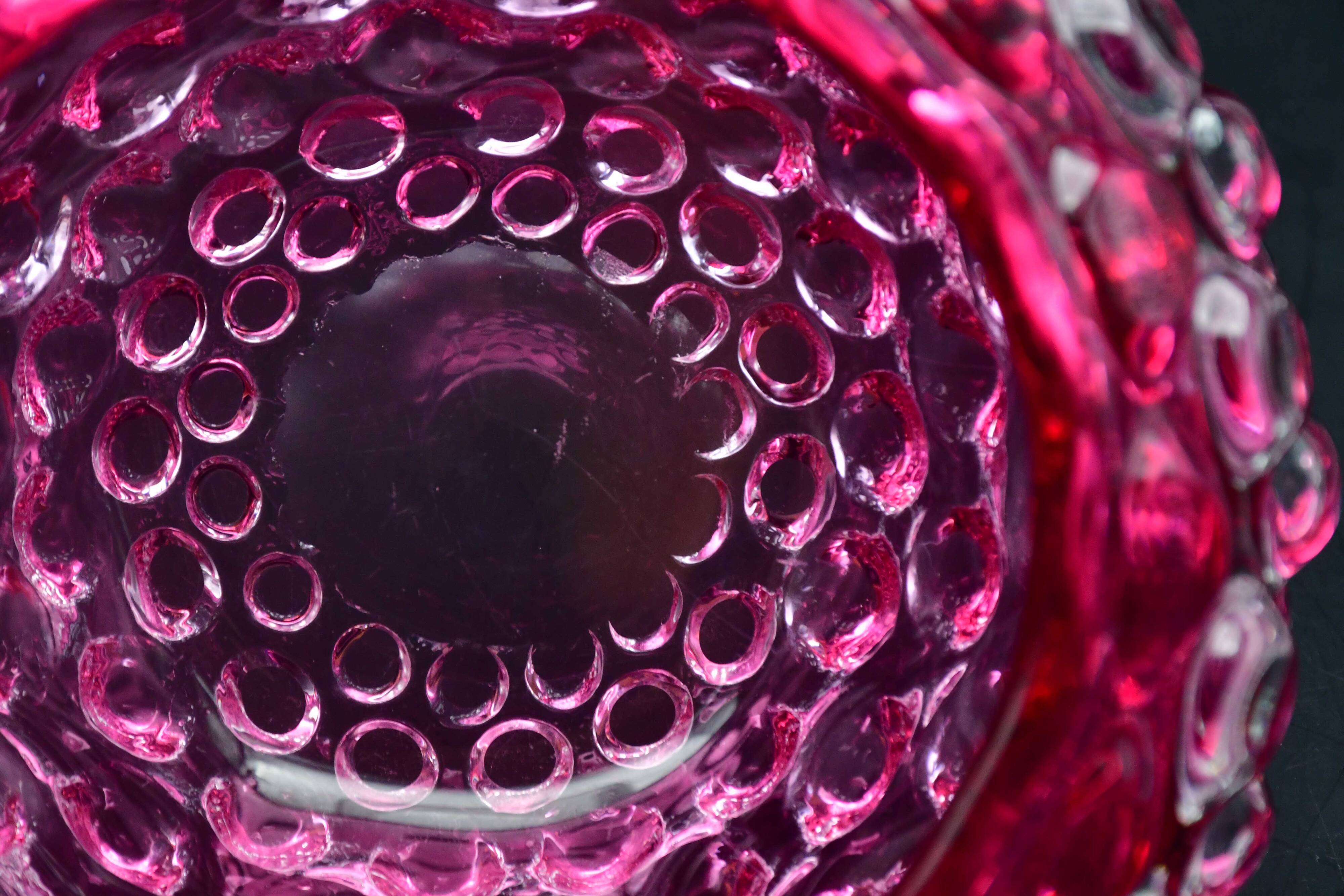 Rare pink Barovier e Toso Bugnato vase