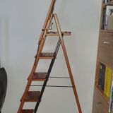 Wooden bookcase ladder