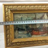 Tableau à l'huile "Marine" signé JP Rousseau