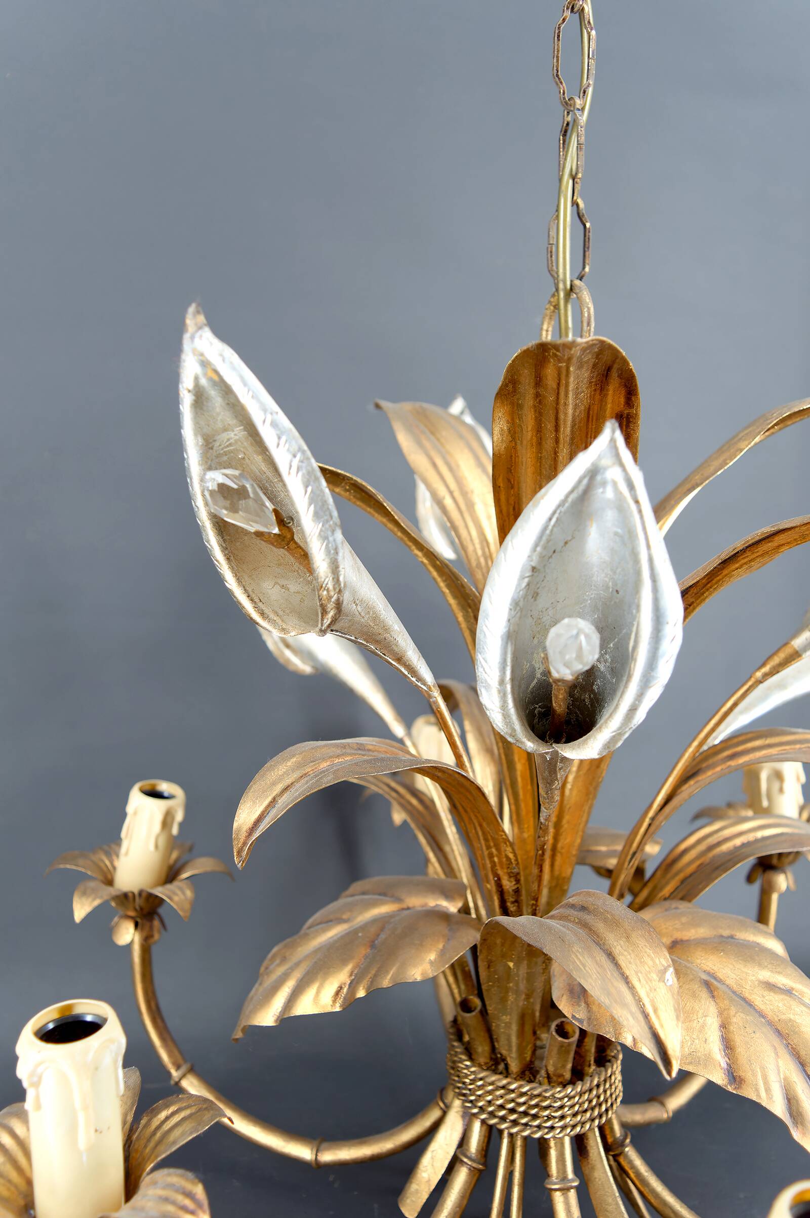 “Calla Lily” Chandelier by Hans Kögl, Hollywood Regency, c. 1970,
