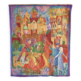 Tapisserie polonaise vintage 1970