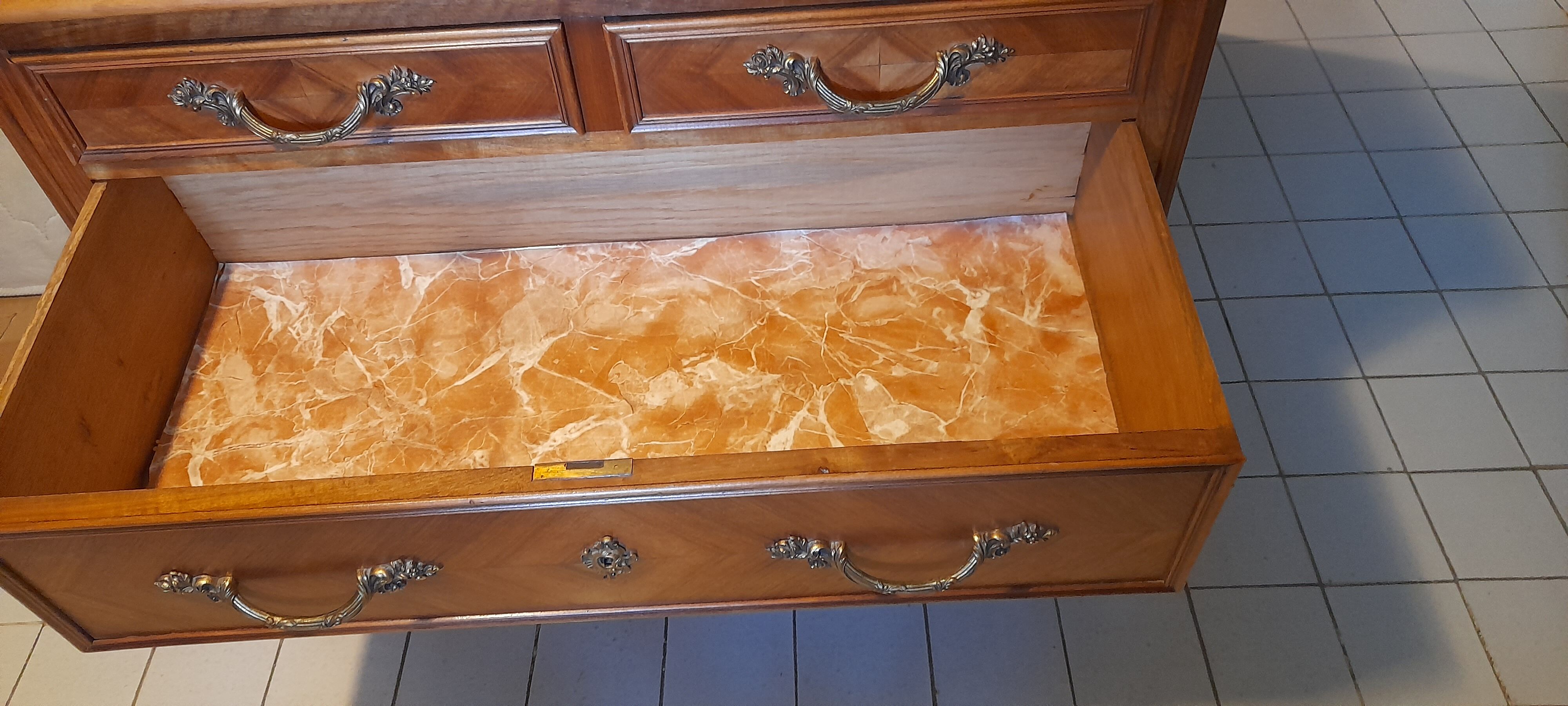 Louis XV style chest of drawers from the 50s