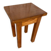 Brutalist Stool Old Chalet Solid Pine Vintage #D544