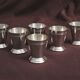 Set 6 coquetiers or Art Deco liquor cups in silver metal