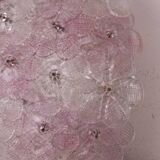 Charming Murano Ceiling Light Pink Flower by Seguso for Venini, Italy, 1970